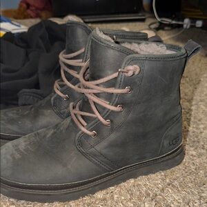 UGG Men's Black Waterproof Leather Boots